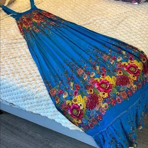 Blue Floral Maxi Dress